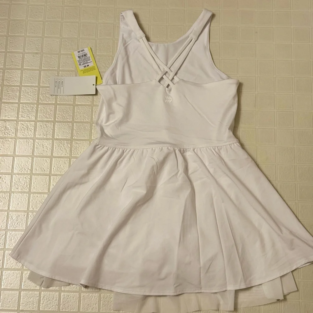 Girls' Knit Double Layer Dress - All In Motion White Size M